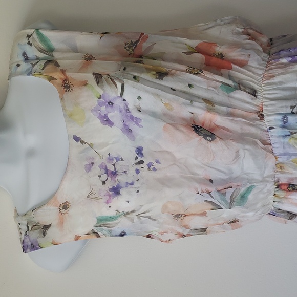 Floral Silk blend flowy dress NWT - Picture 2 of 12